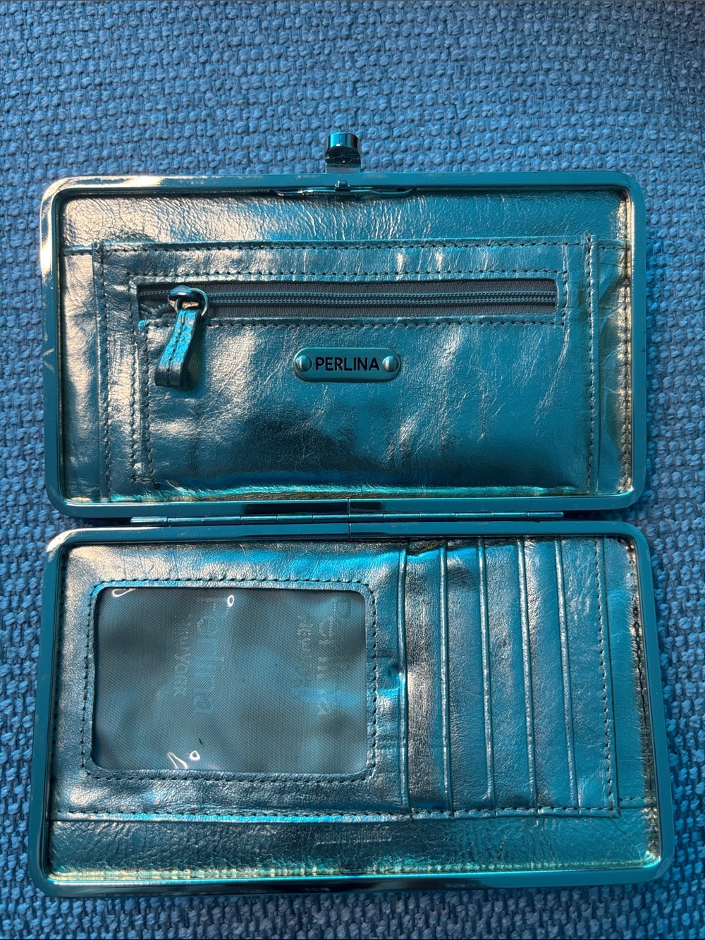 Perlina Black Patent Clutch Wallet - Picture 2 of 3